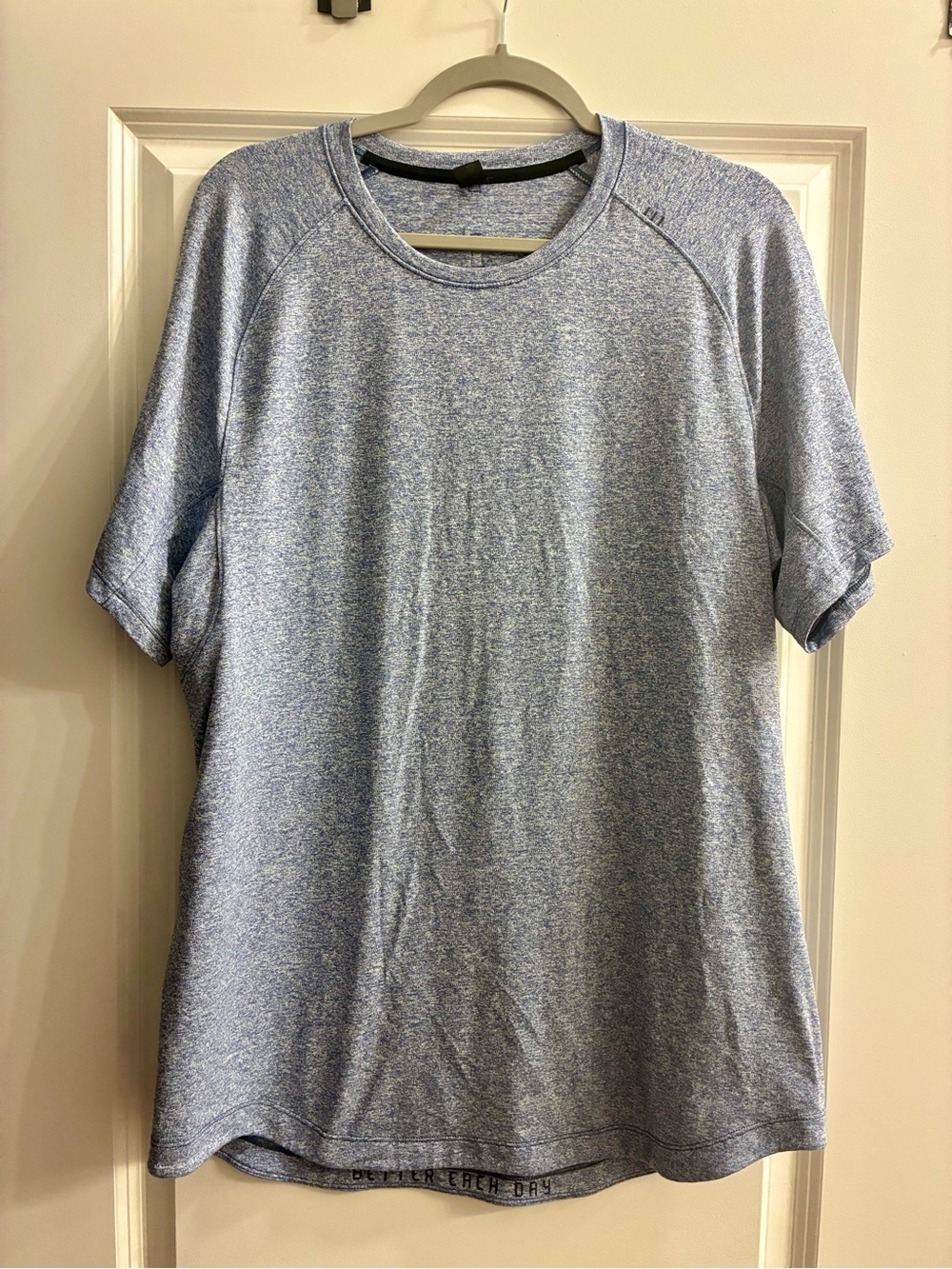 lululemon athletica Men's Heathered Light Blue Short-Sleeve Crew Tee